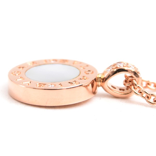 Bvlgari Bvlgari Onyx And Shell Diamond Necklace In Pink Gold 750Pg