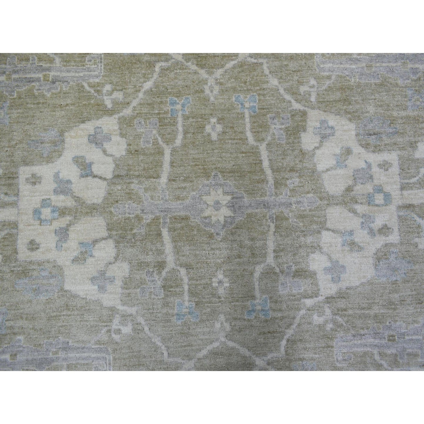 12'1"X15'5" Gray Afghan Angora Oushak Wool Hand Knotted Oversized Rug