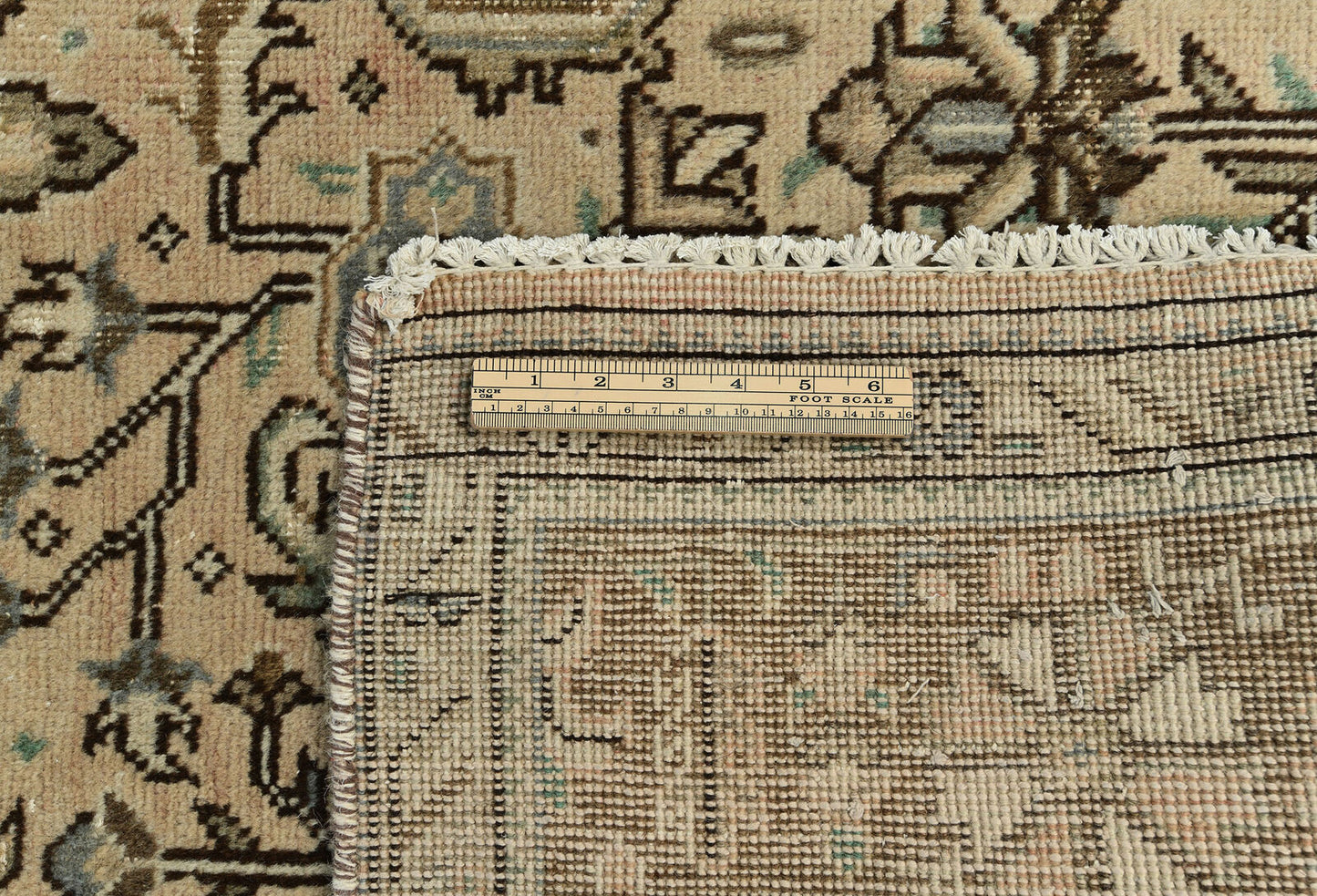Vintage Oriental Rug Muted Floral Classic Carpet
