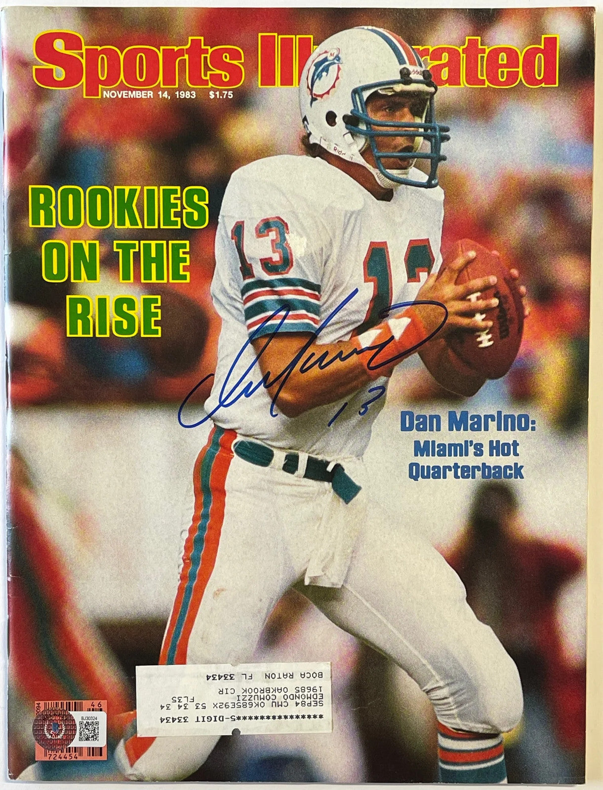 Dan Marino November 14 1983 Autographed Sports