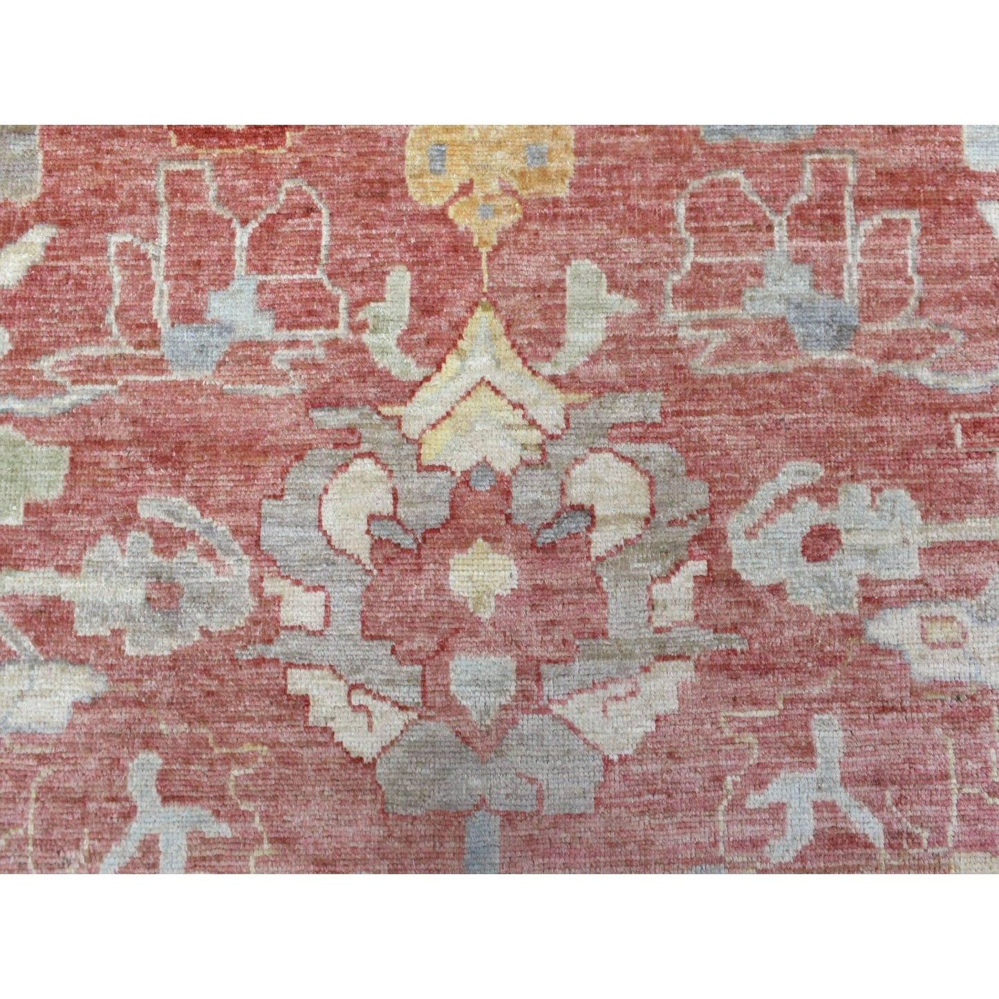 11'7"X14'6" Red Angora Ushak Soft Wool Hand Knotted Oversized Rug
