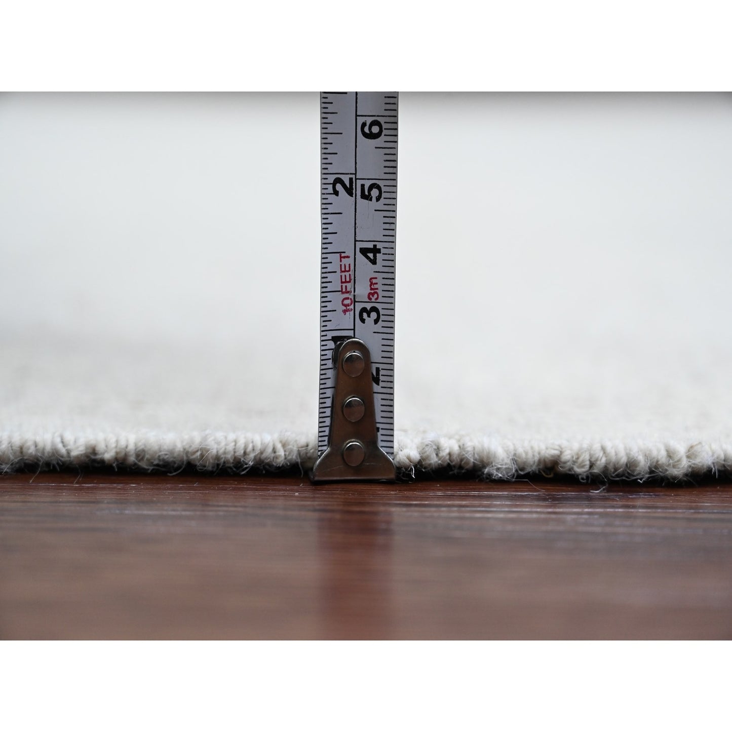 9'X12' White Flat Weave Solid Design Hand Woven Afghan Hand Spun Wool Rug