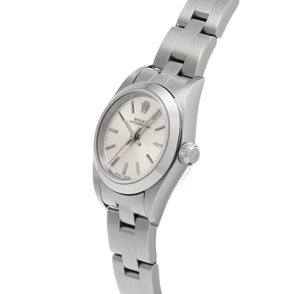 Rolex Oyster Perpetual 76080 Silver Case Size 2424Mm Ladies Used Watch #31184