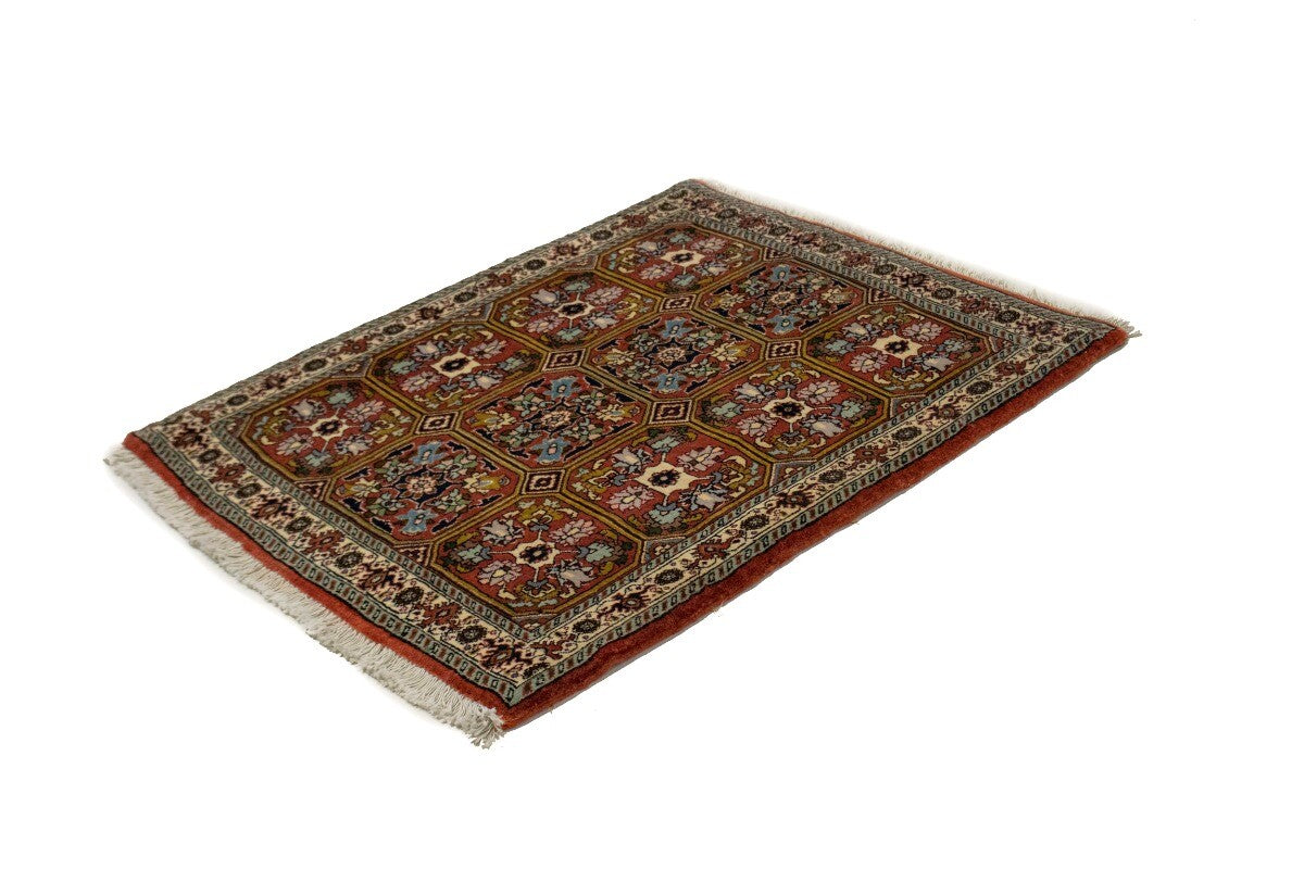 Rare Plush Burnt Orange Floral Wool Area Rug