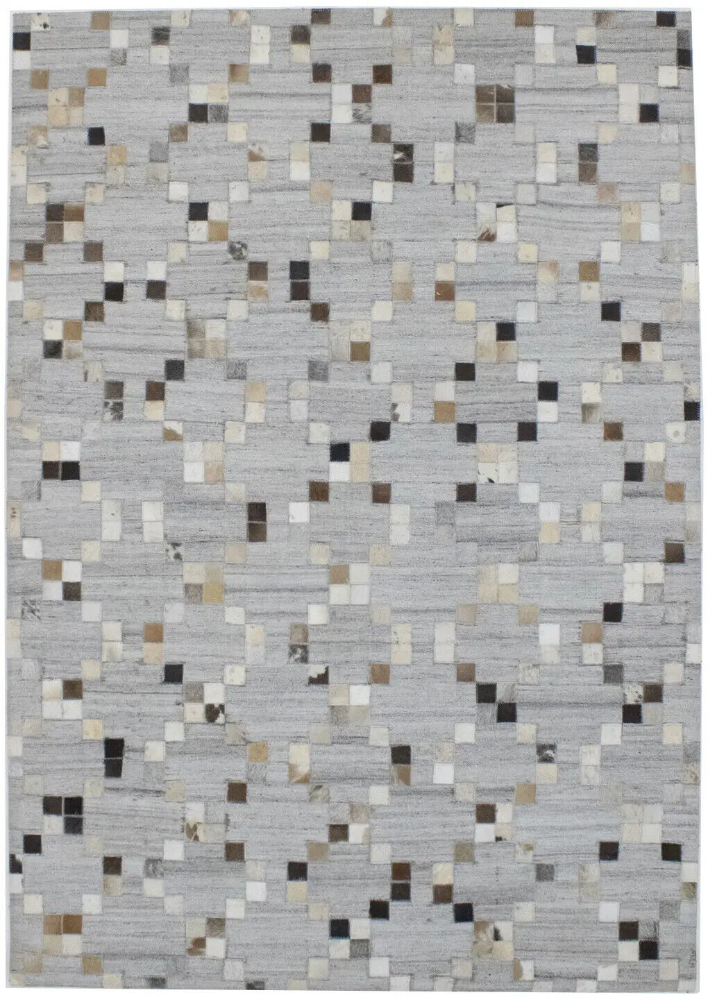 Handcrafted Cowhide Patchwork Rug New