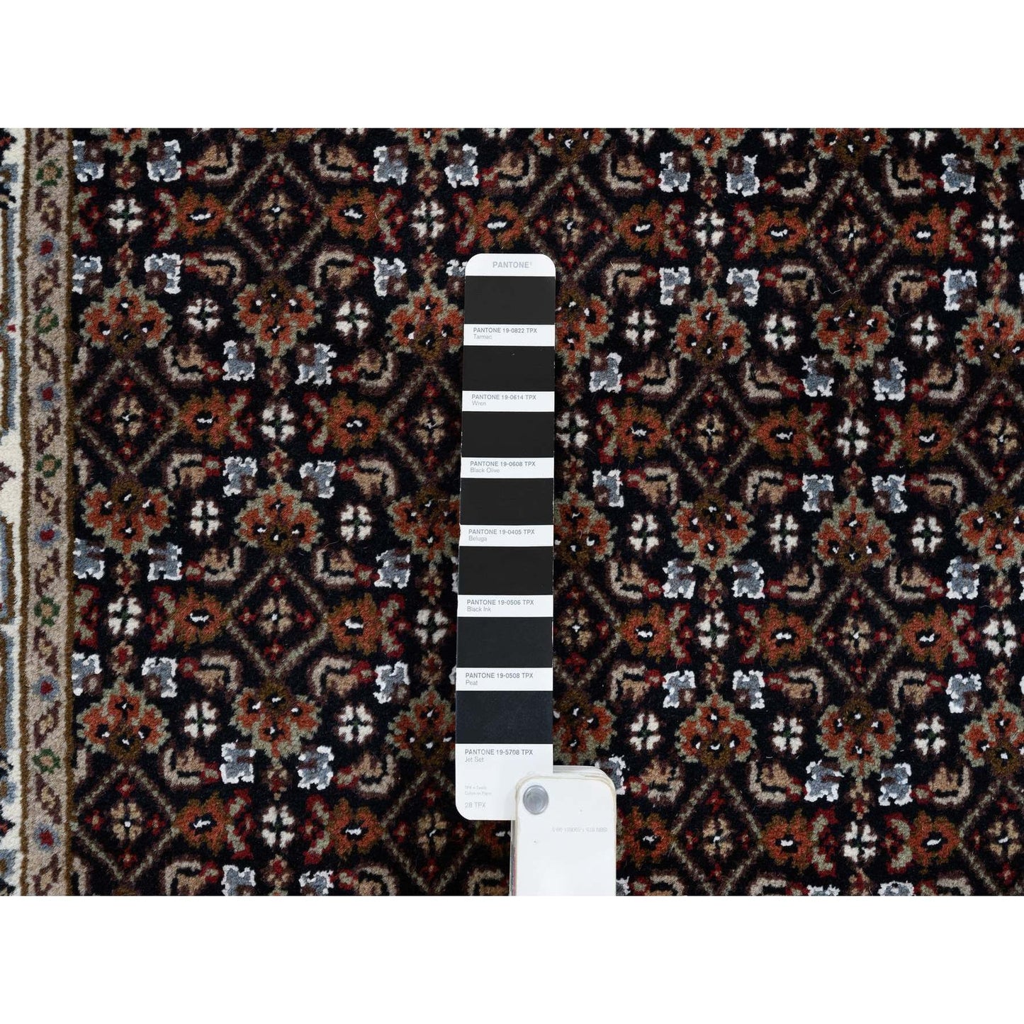 2'5"X20' Black Hand Knotted 175 Kpsi Wool And Silk Herrita Xl Runner Rug
