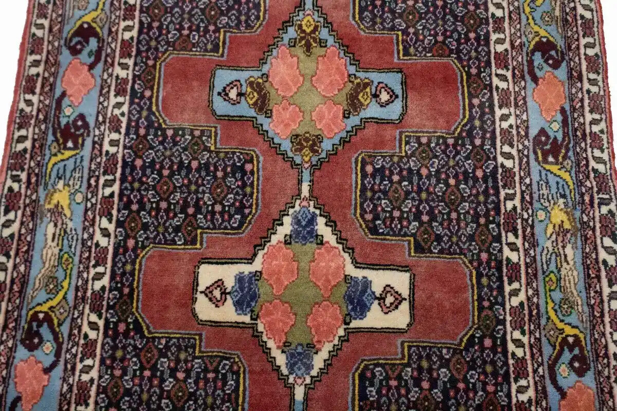 3X13 Ft Vintage Wool Oriental Runner Rug Floral