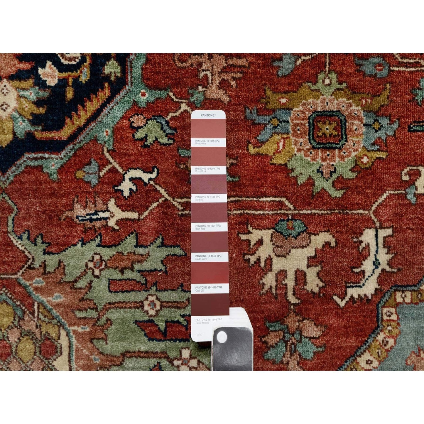 8'1"X8'1" Red Antiqued Fine Heris Recreation Wool Hand Knotted Square Rug