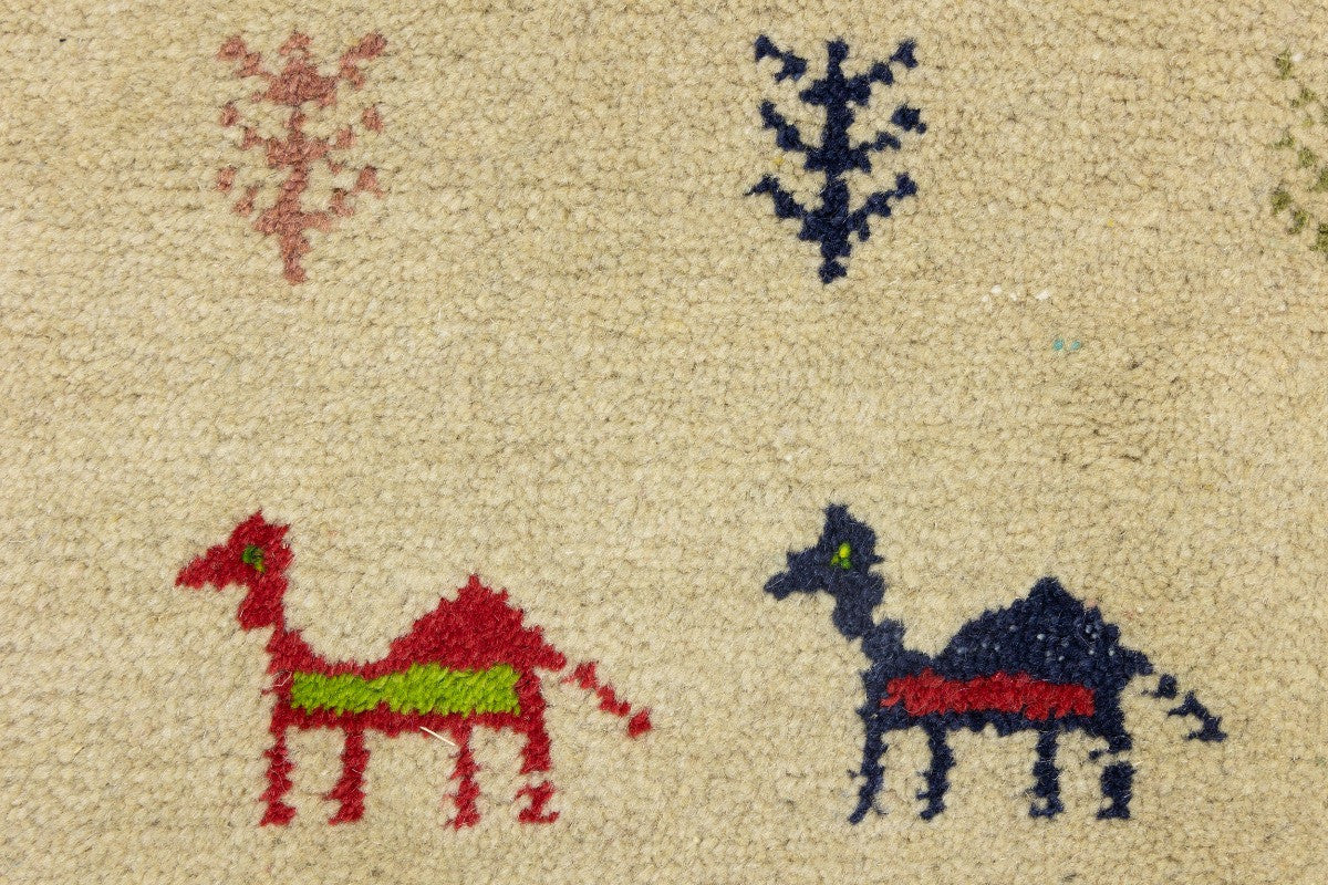 Hand-Knotted Tribal Indo-Gabbeh Pictorial Runner