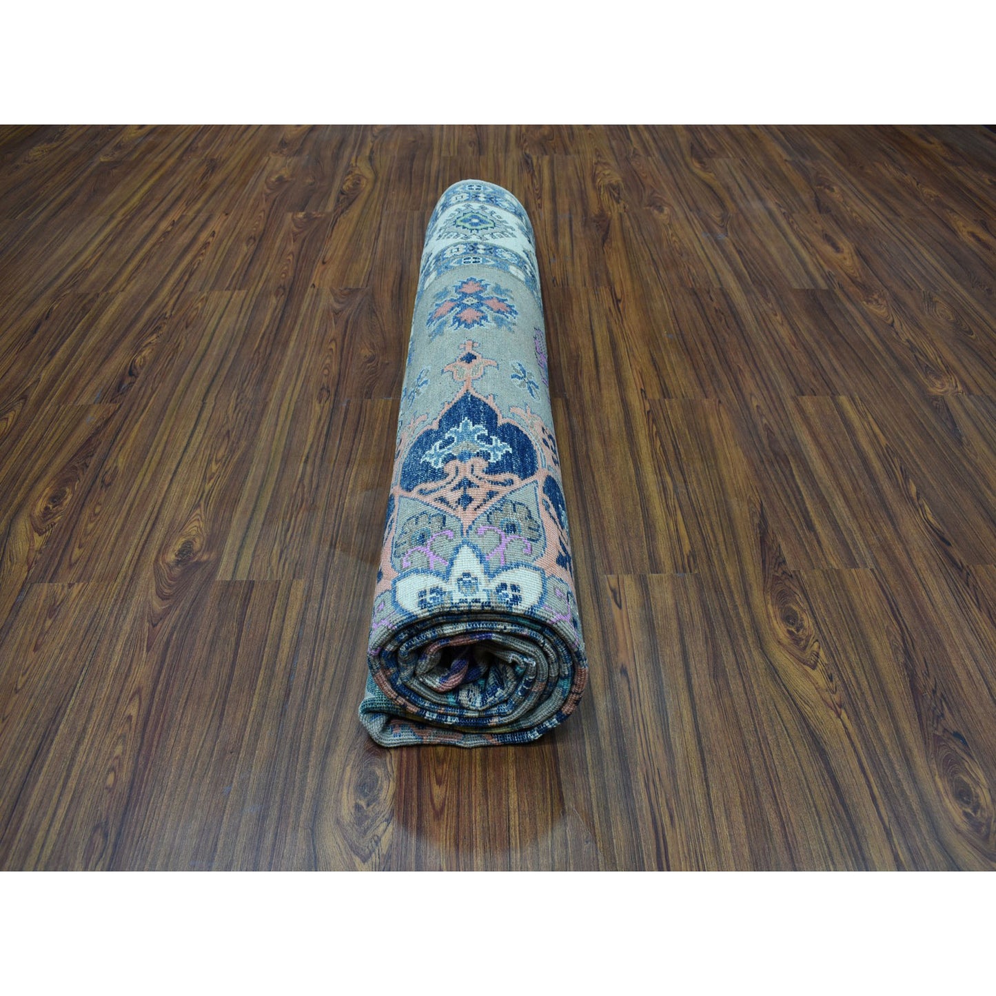 8'X9'9" Colorful Fusion Kazak Pure Wool Hand-Knotted Oriental Rug