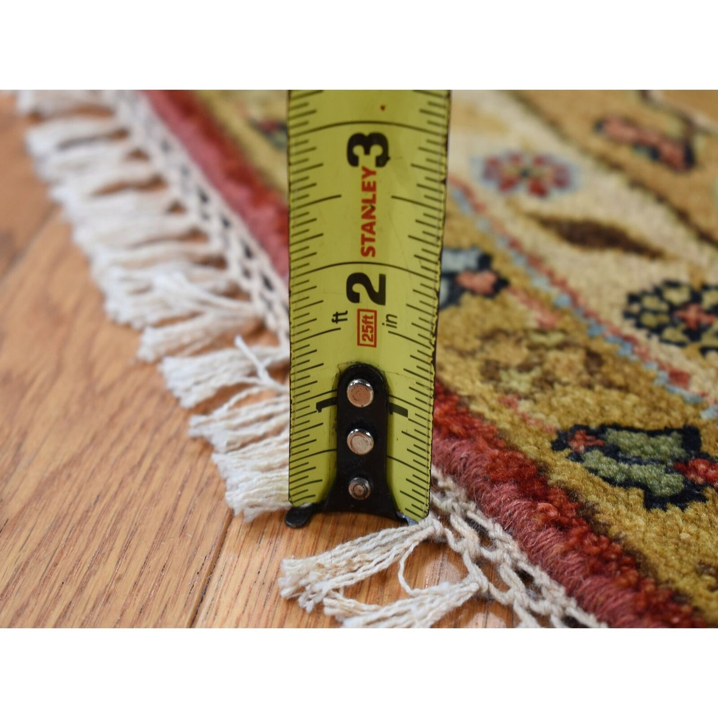 10'X10' Red Hand Knotted Karajeh Design Pure Wool Round Rug