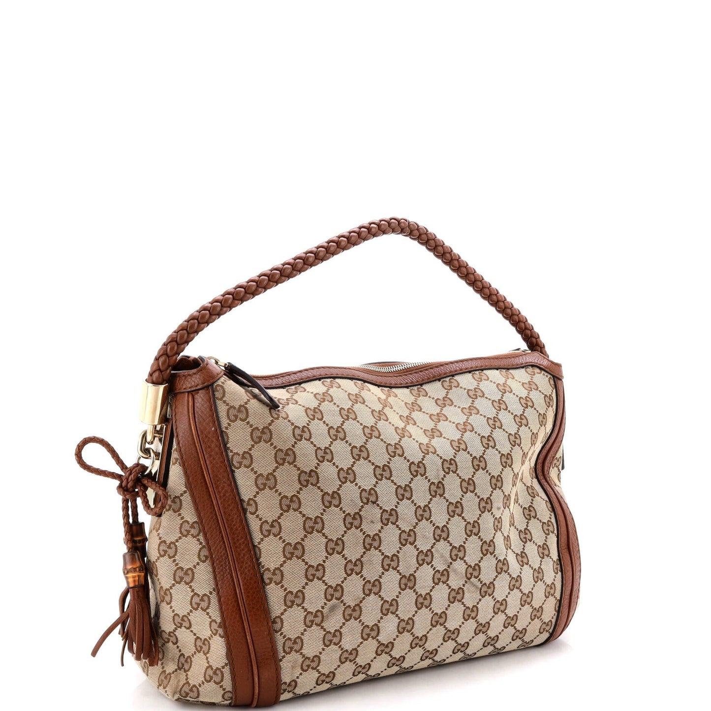 Gucci Bella Hobo Gg Canvas With Leather Medium
