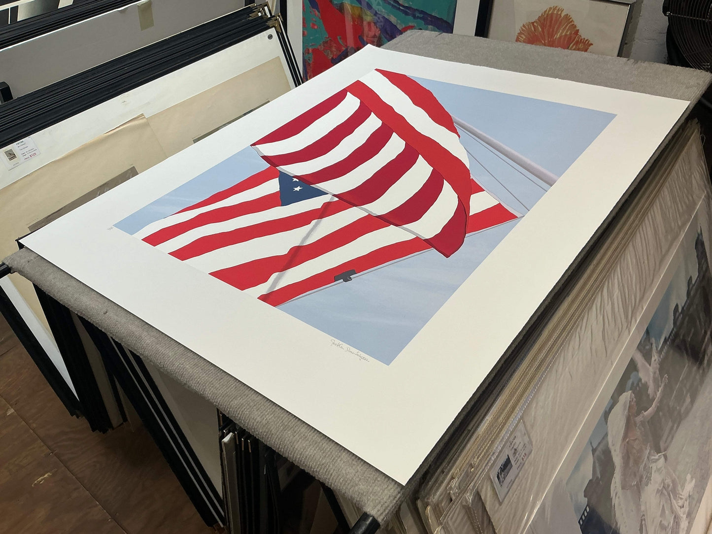 Gretchen Dow Simpson Flags Signed " Serigraph Contemporary