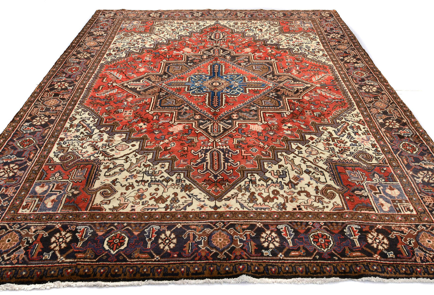 Handmade Serapi Heriz Oriental Rug 7X9 Ft Vintage