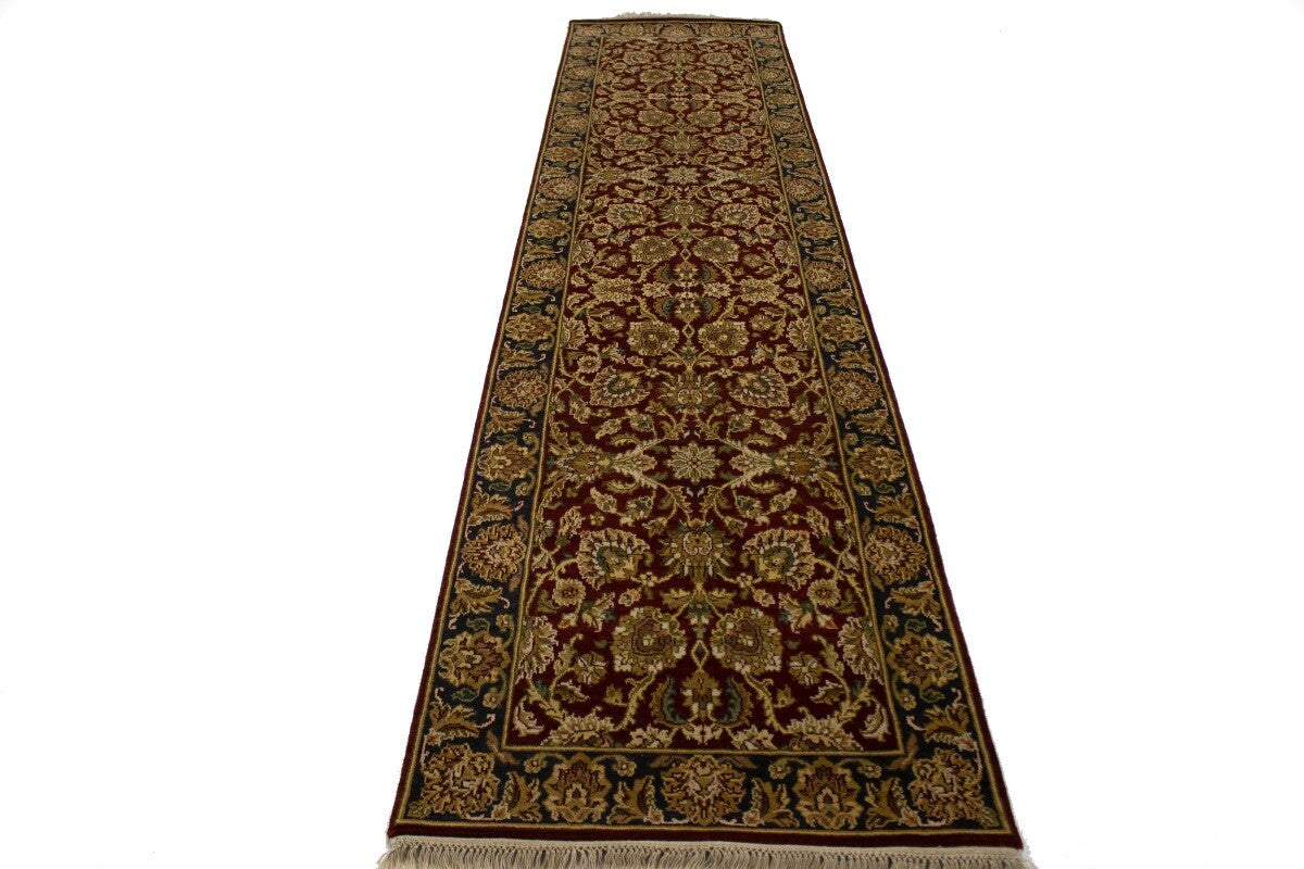 Handmade Chobi Oriental Runner Rug Red & Charcoal