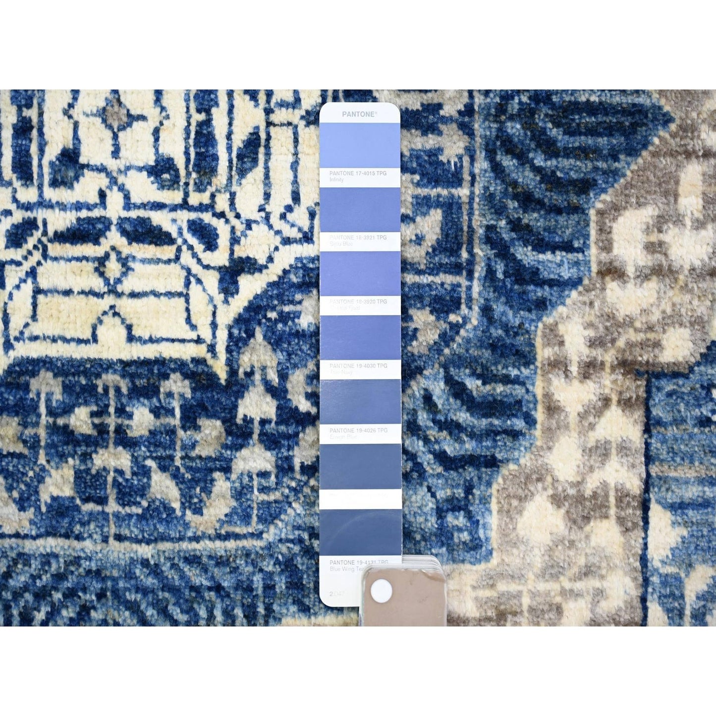 8'10"X11'8" Air Force Blue Hand Knotted Finer Peshawar Soft Wool Rug