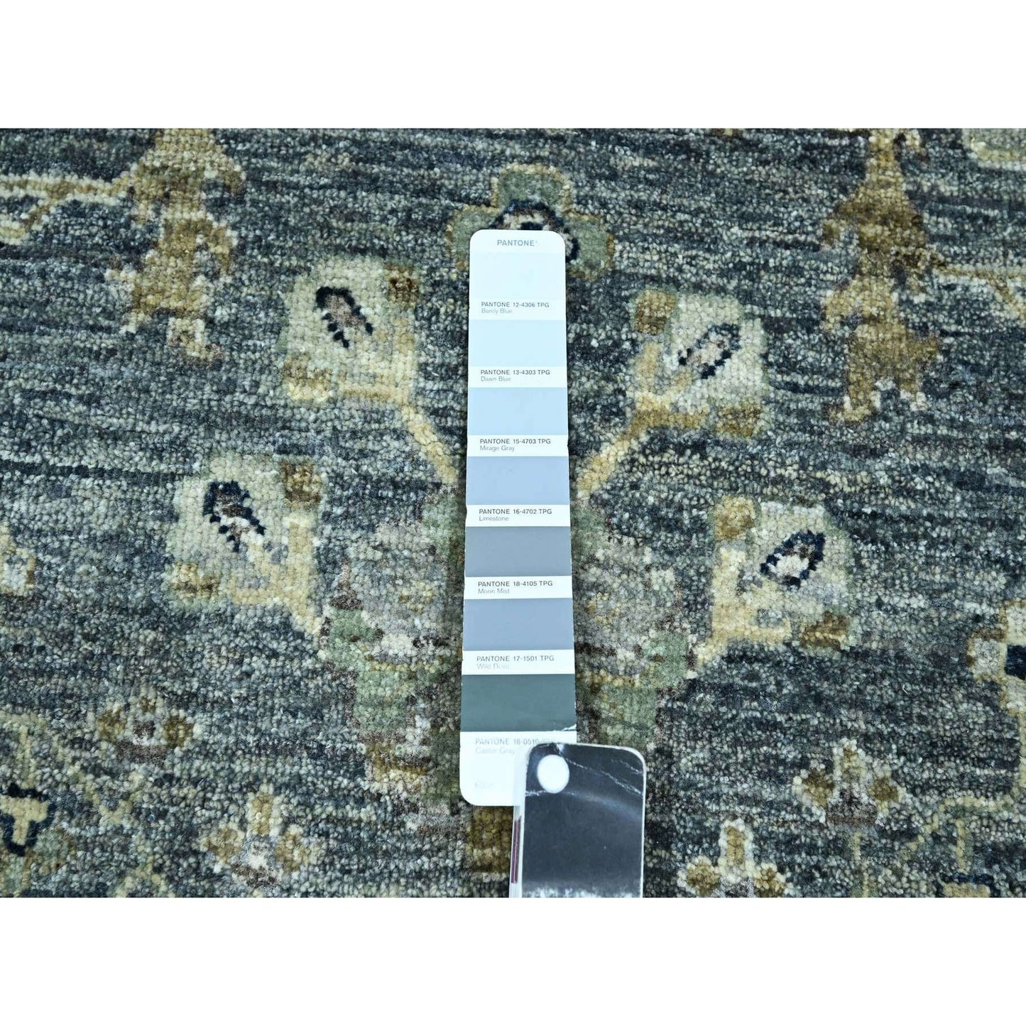 10'X14' Anchor Gray Agra With Oushak Design Pure Wool Hand Knotted Rug