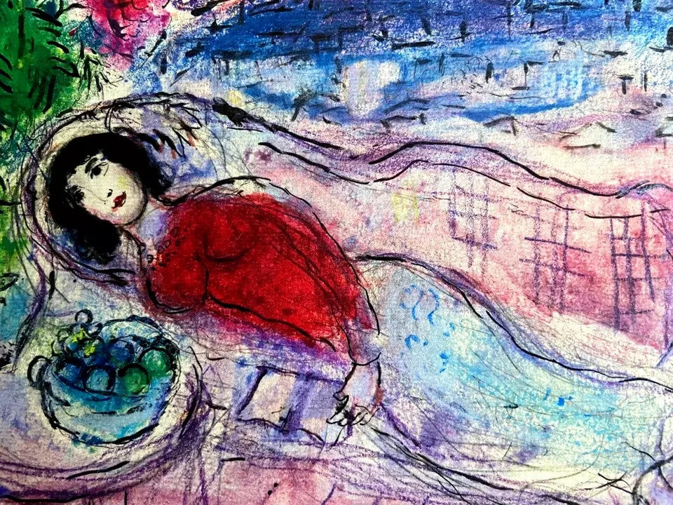 Marc-Chagall Lithograph Coa Original Hand-Signed