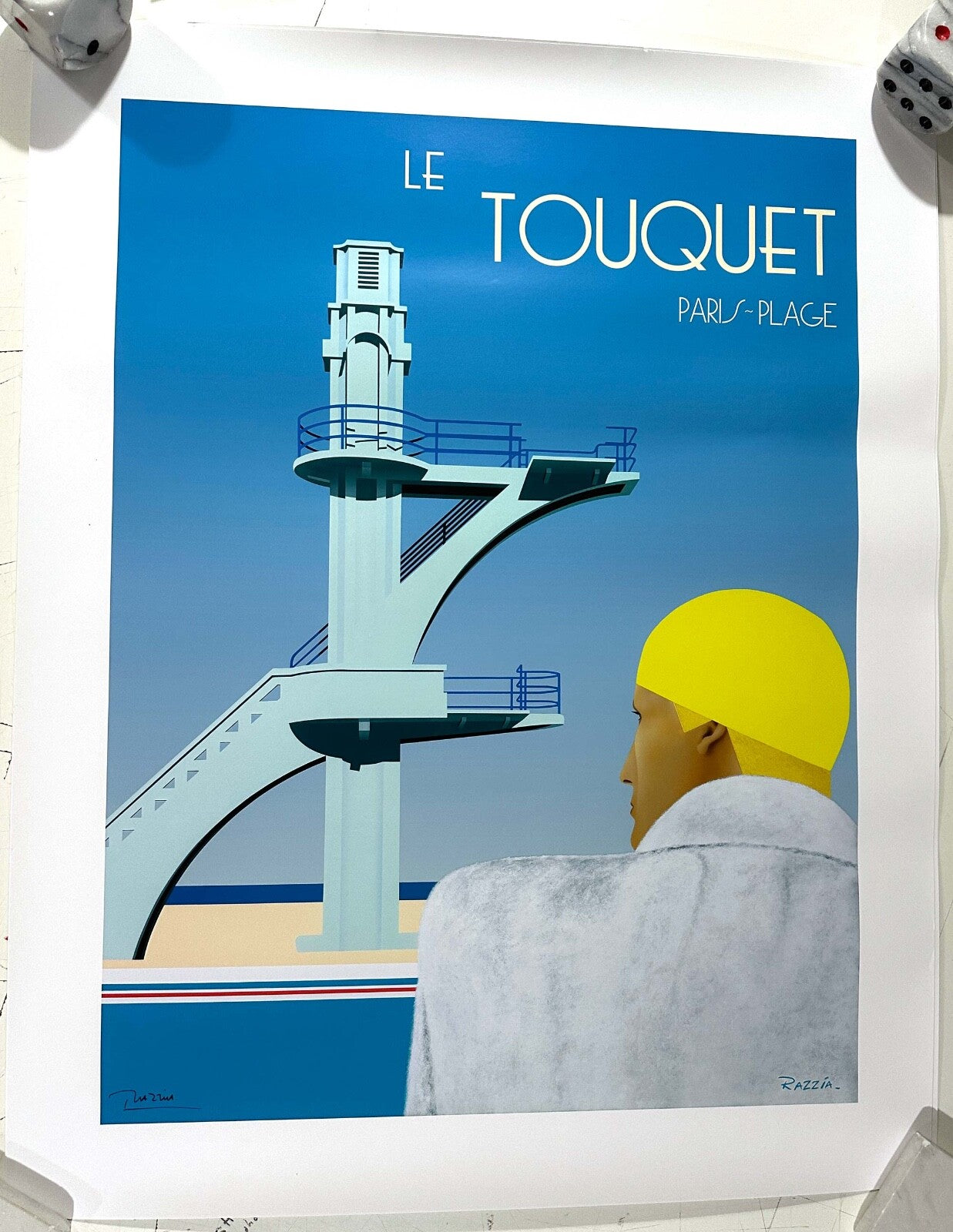 Razzia Le Touquet Plage Paris Plage Hand Signed Original Ravel France