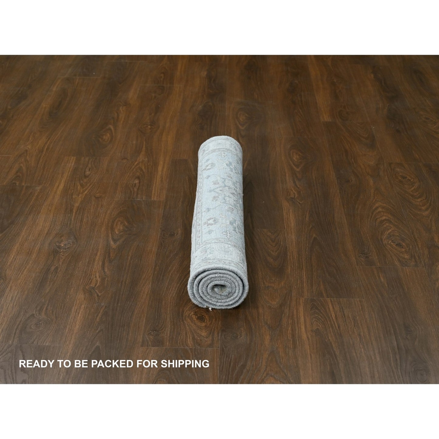 3'1"X5' Misty Gray Hand Knotted Karjihooz Design Wool Oriental Rug