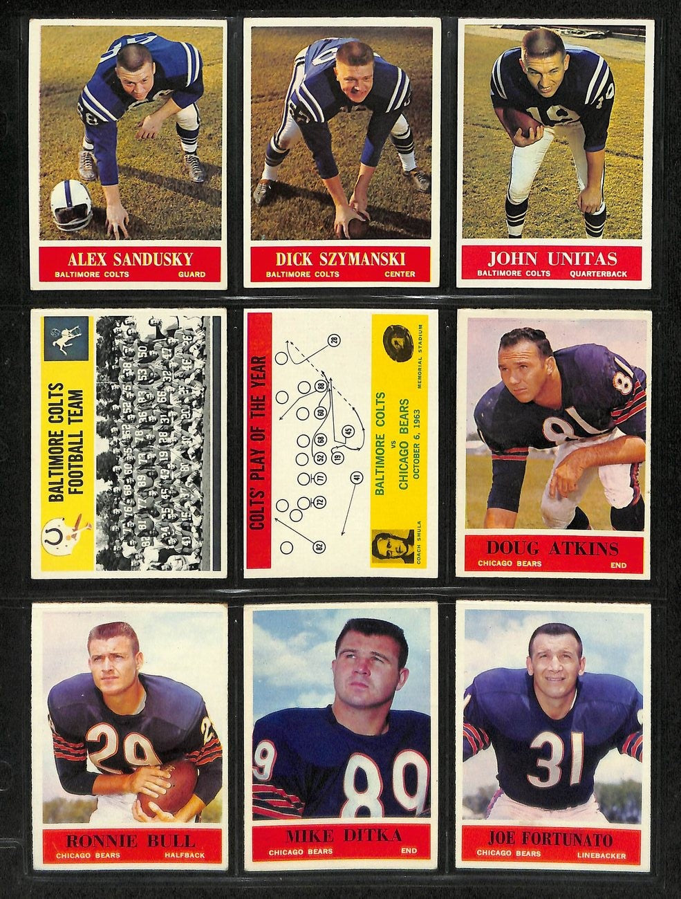 1964 Philadelphia Football Card Complete Set