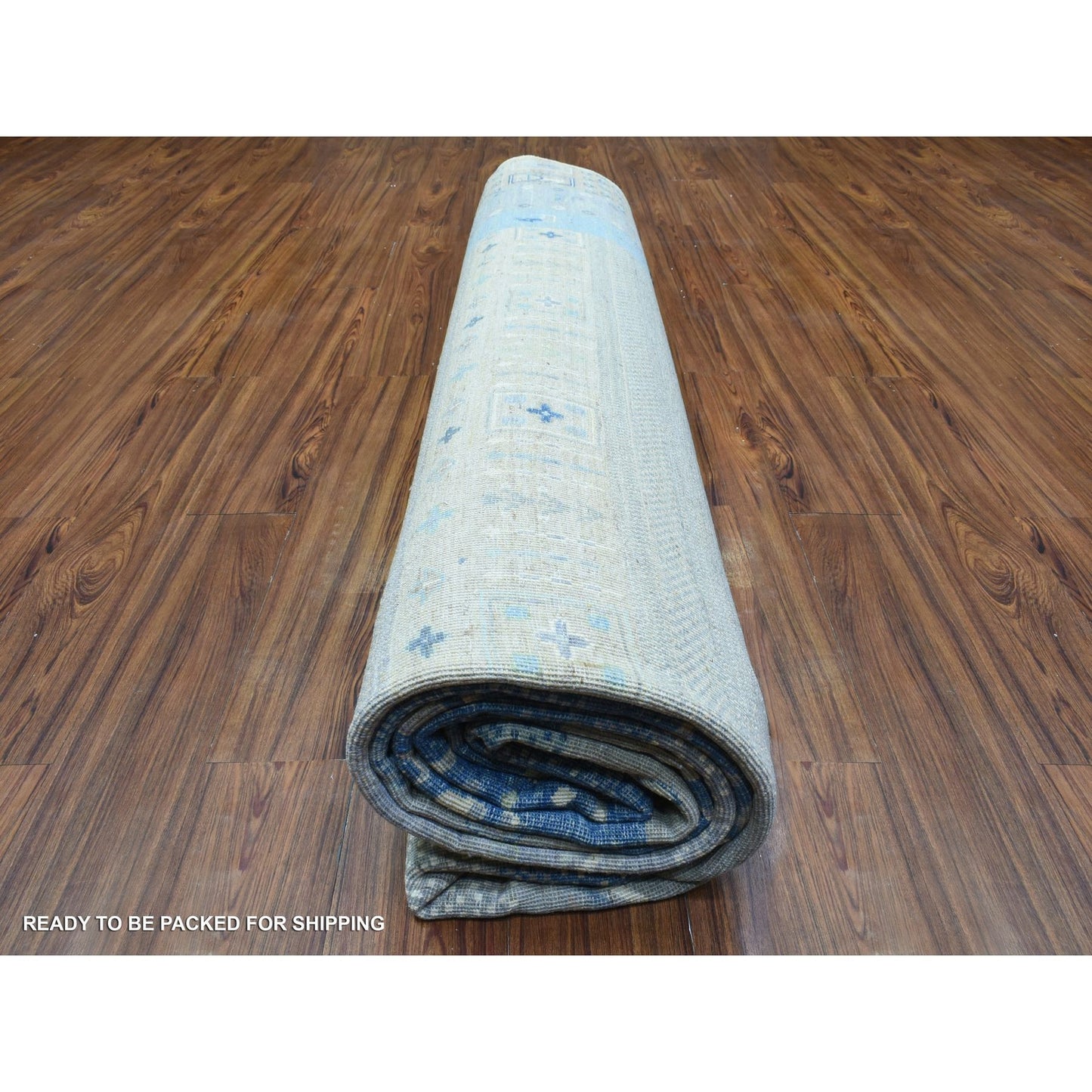 10'2"X13'7" Blue Afghan Kashkuli Gabbeh Pure Wool Hand Knotted Rug