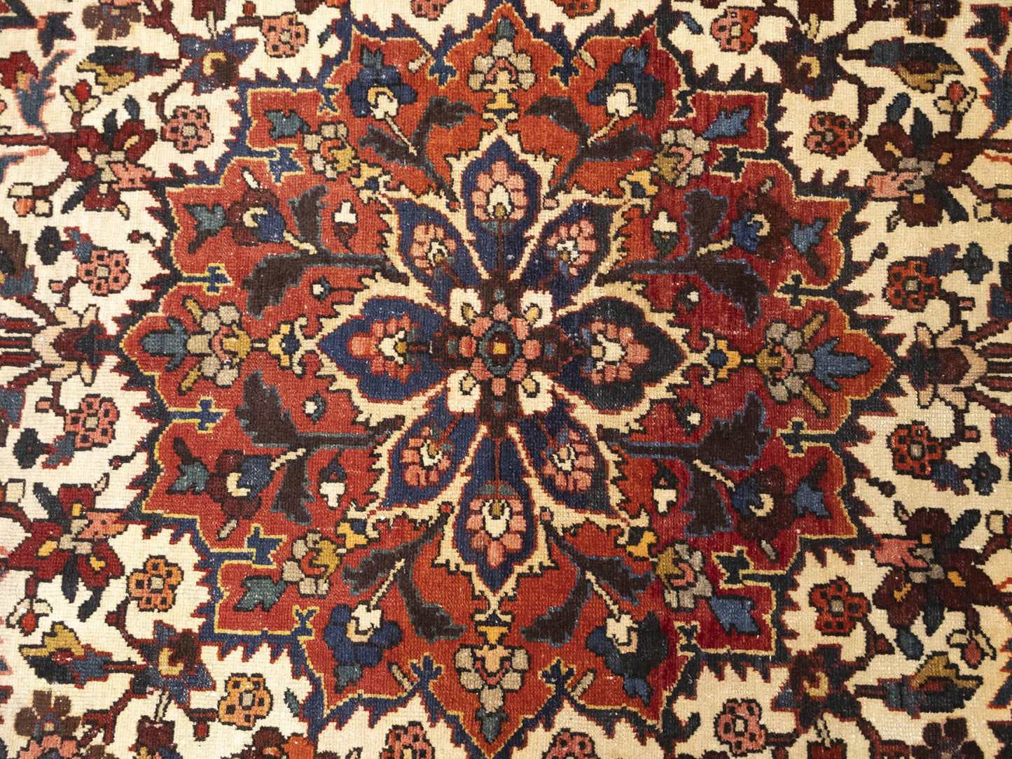 Vintage Red Floral Rug Extra-Large Handmade