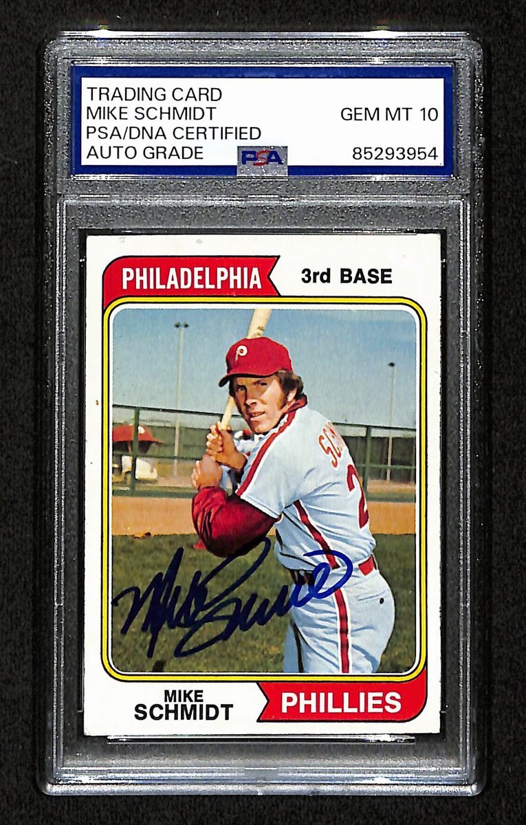 1974 Topps Mike Schmidt Phillies Card #283 Signed