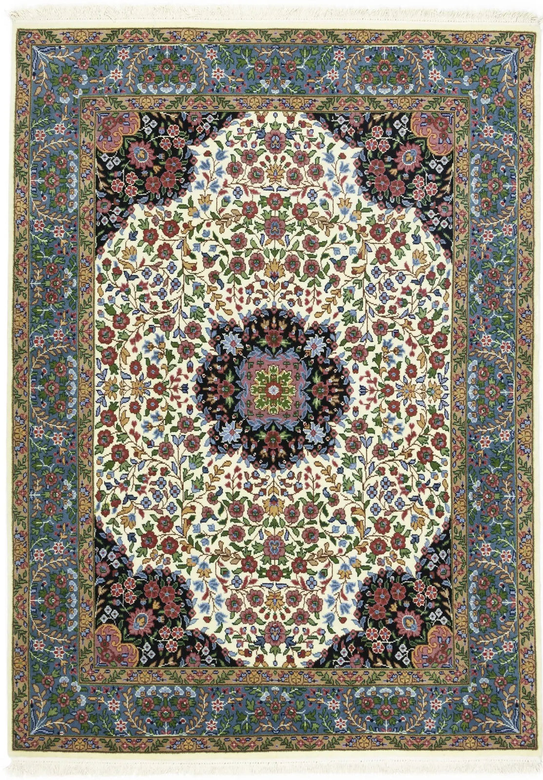 Handmade Vintage Style Floral Kirman Rug 5X7 Ft