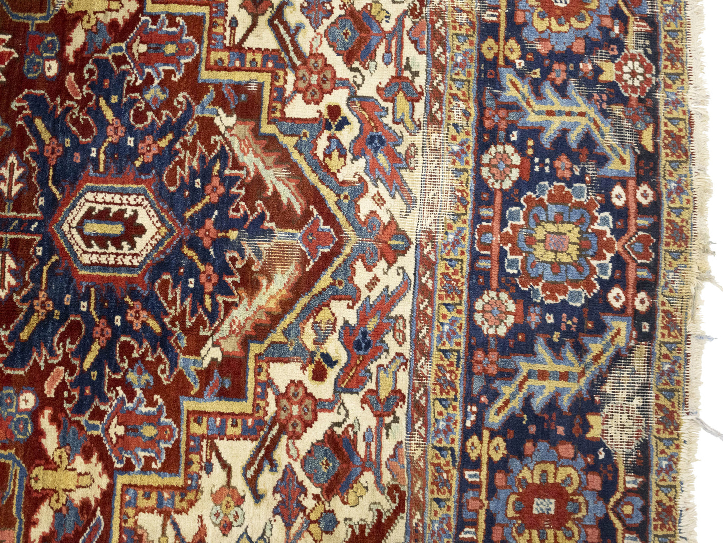 Semi-Antique Hand-Knotted Oriental Rug Large Red