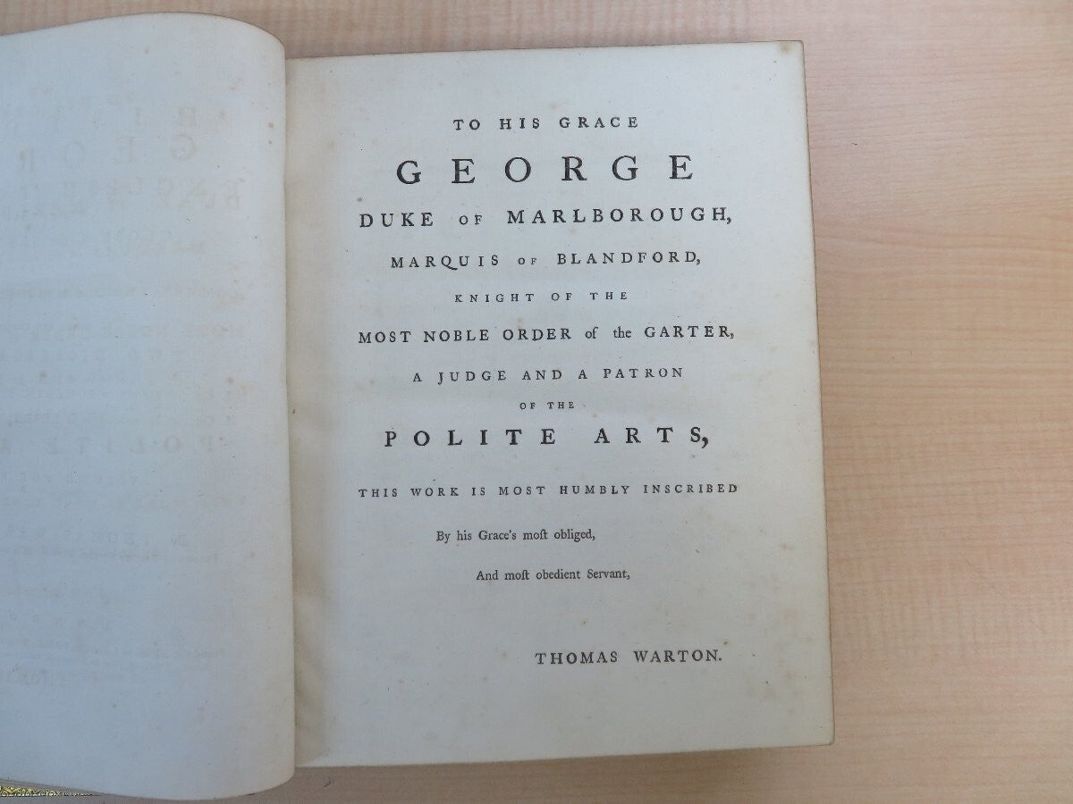 The History Of English Poetry By Thomas Warton - First Edition - 1774-1781 3Vol