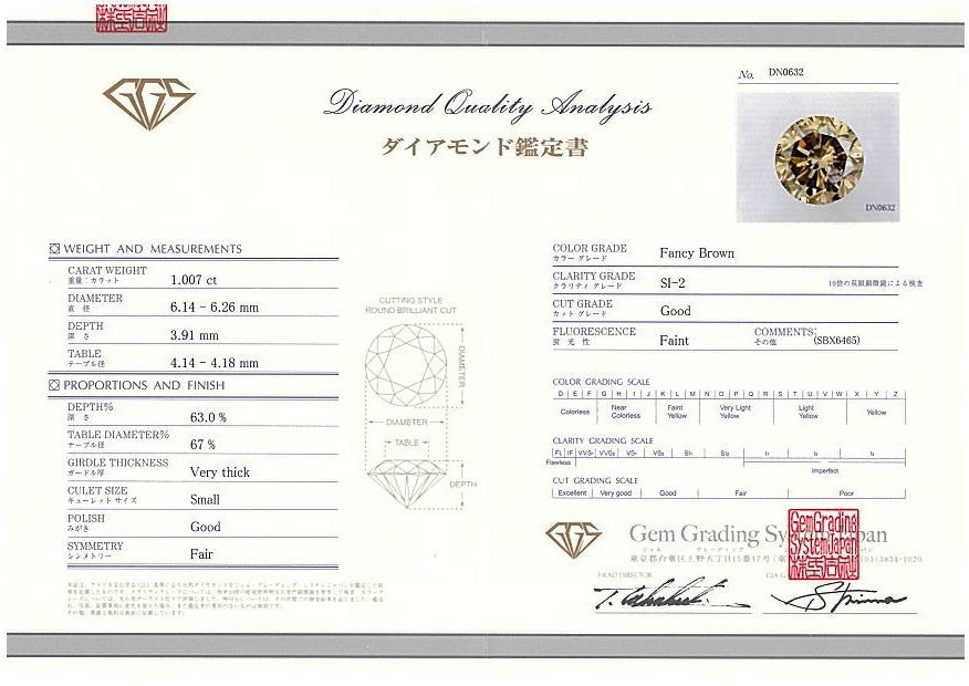 Diamond 1.007Ct Fancy Brown Si2 Good Solitaire Ring 900 Platinum