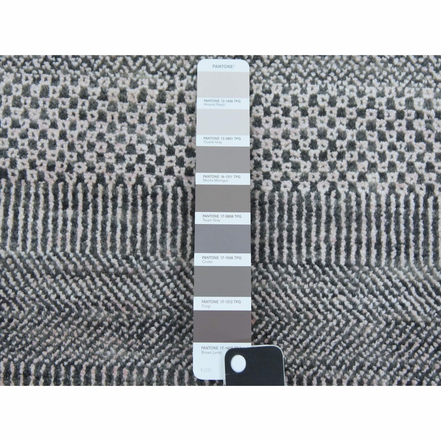 2'8"X10'2" Gray Wool And Silk Hand Knotted Modern Grass Design Runner Rug