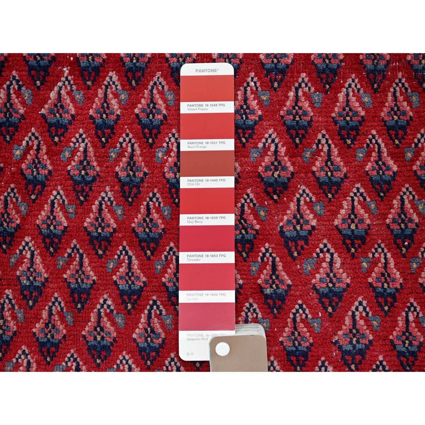 2'1"X5'1" Red Vintage Zoroastrian Boteh Design Hand Knotted Wool Runner Rug