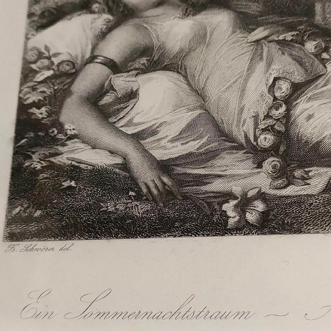 Antique Etching A Midsummer Nights Dream Oberon &