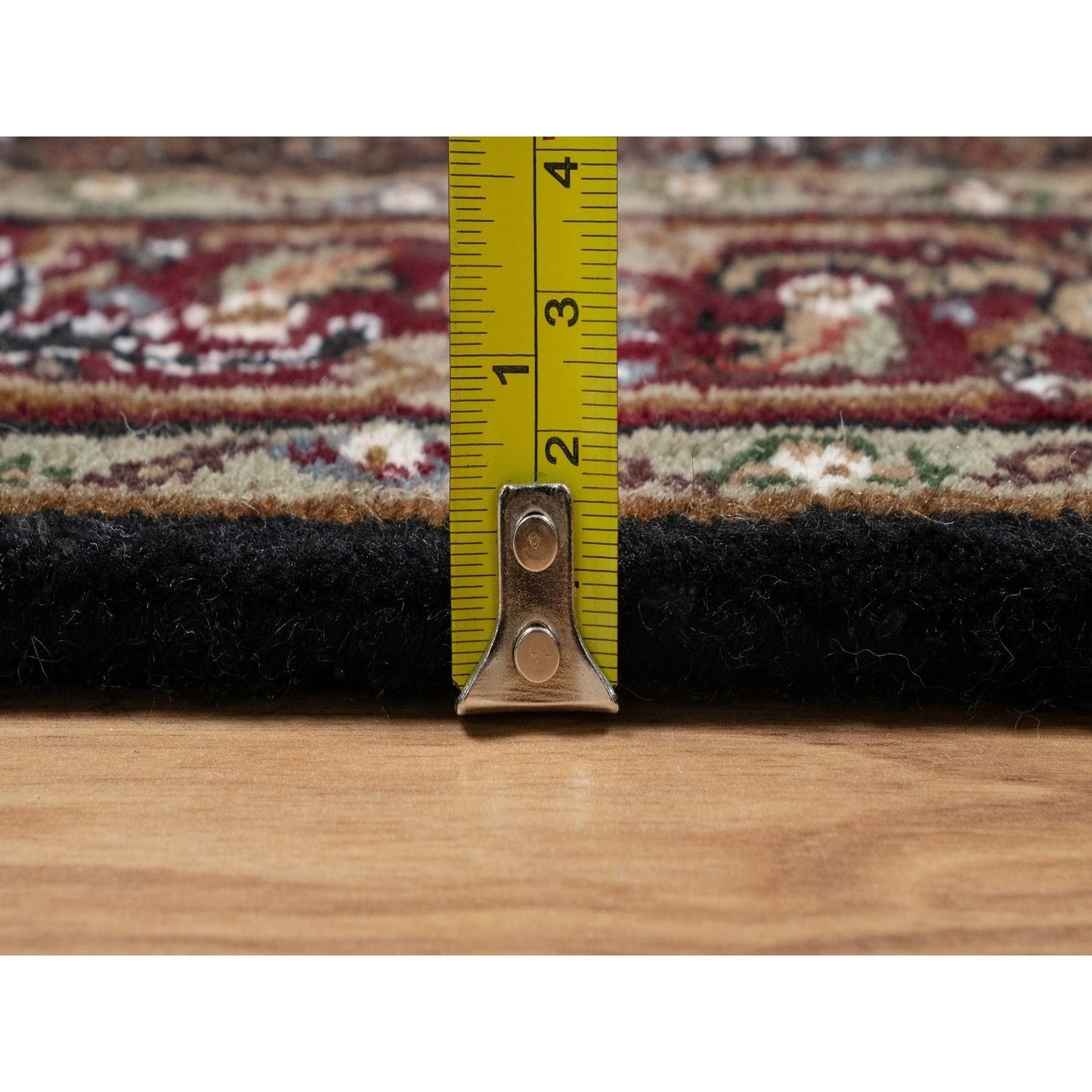 2'7"X24'1" Black Tebraz Mahi Fish Design Hand Knotted Wool Xl Runner Rug