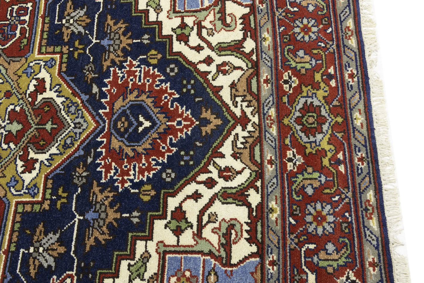 Geometric Heriz Serapi Oriental Rug Dining Room