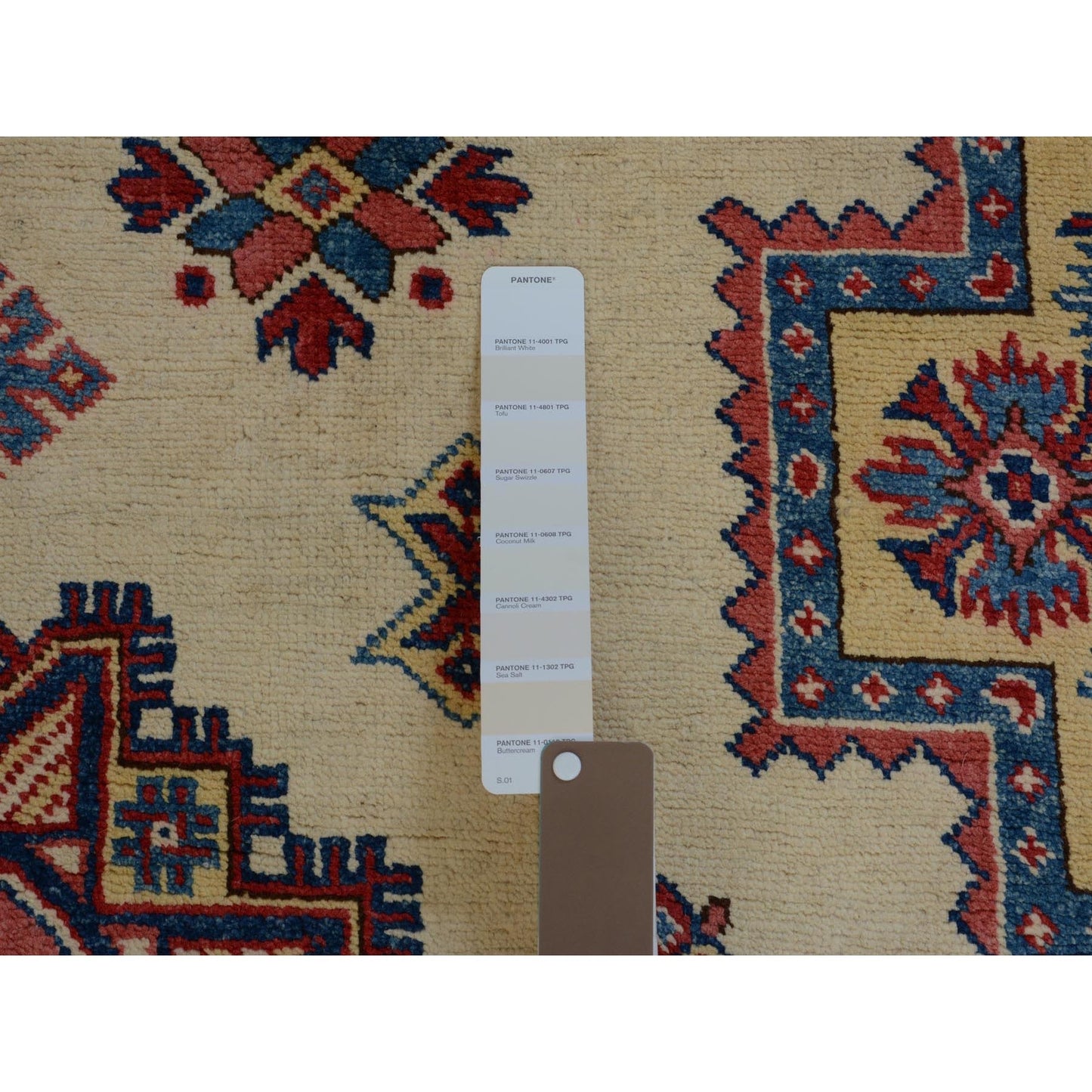 8'8"X12' Ivory Special Kazak Pure Wool Hand Knotted Oriental Rug