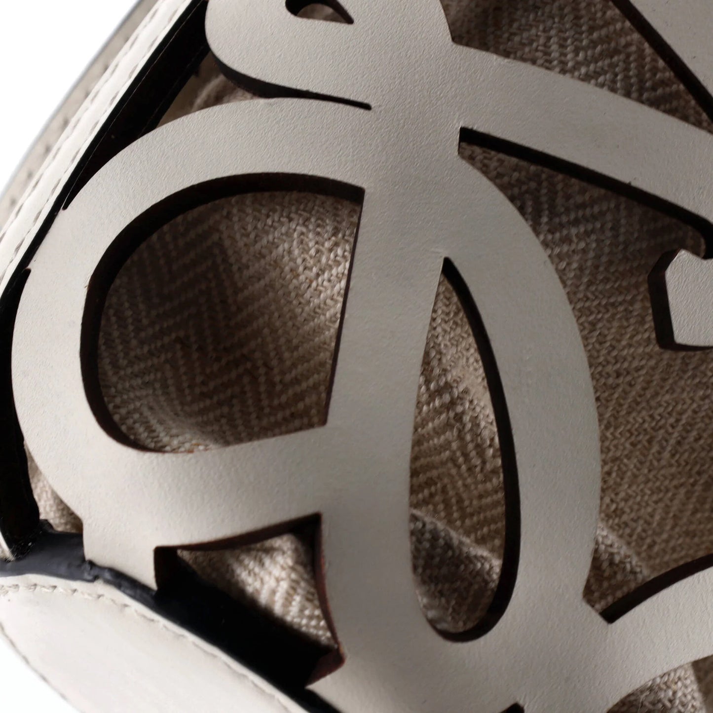 Loewe Anagram Drawstring Bucket Crossbody Bag Leather With Canvas Mini