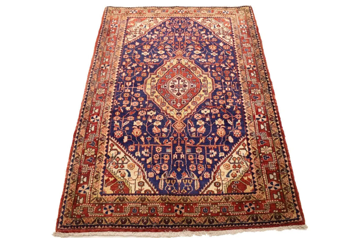 Vintage Purple-Navy Floral Style Rug Tribal