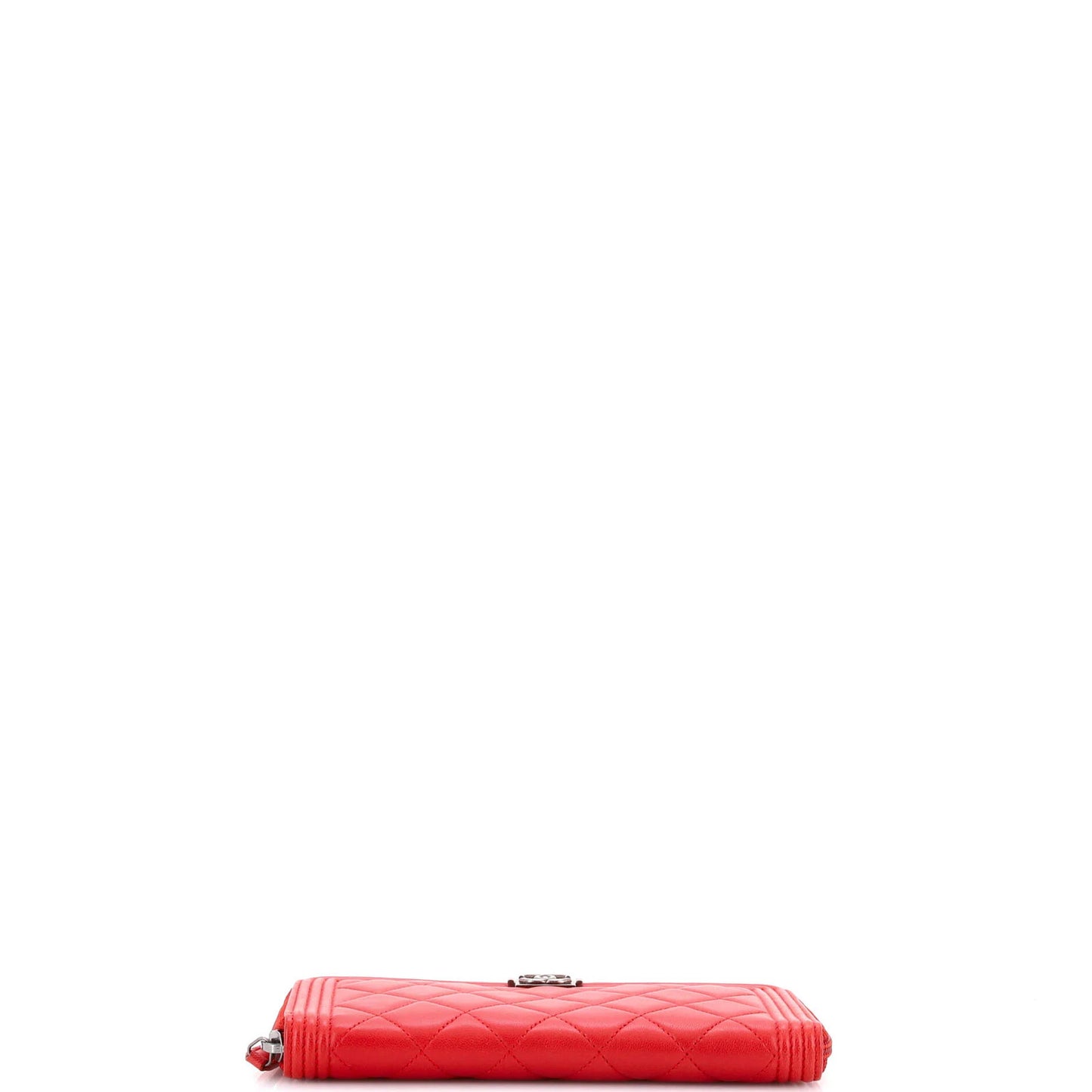 Chanel Boy Zip Around Wallet Quilted Lambskin Long