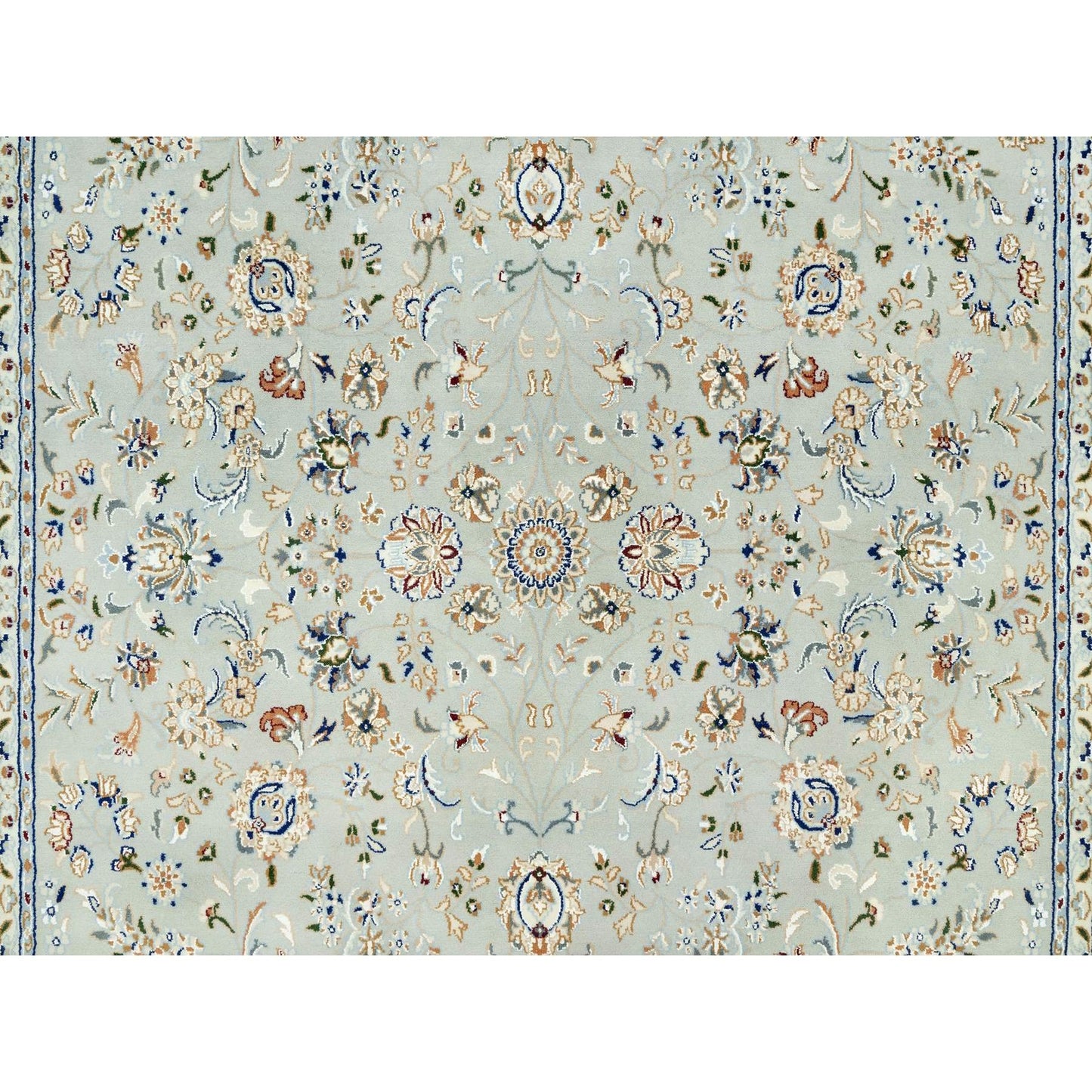 7'9"X10'3" Gray Nain Design Wool Hand Knotted Oriental Rug