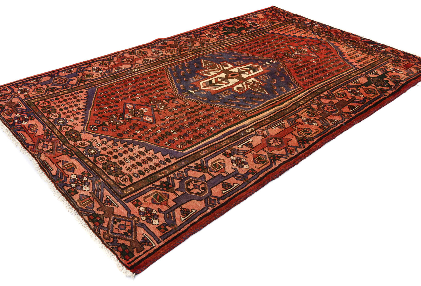 Hand-Knotted Oriental Rug Rusty Red Tribal Design