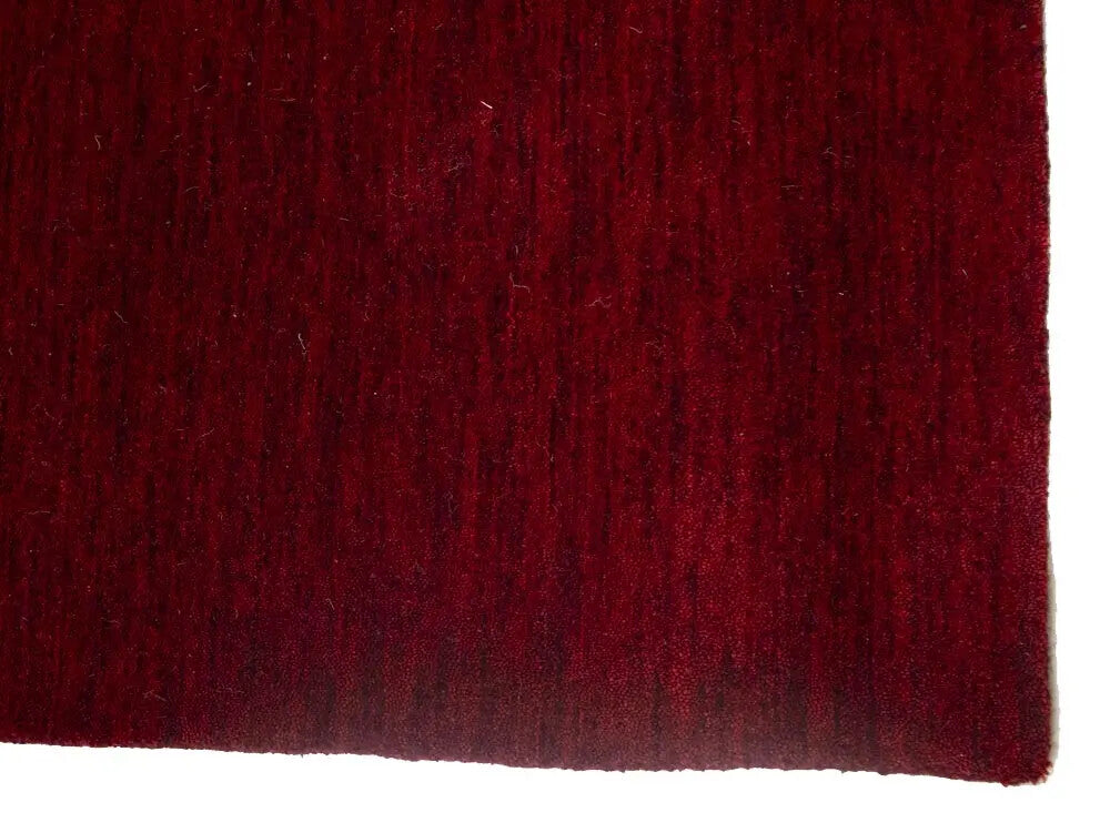 Maroon Red Solid Design Hand-Loomed 6X6 Gabbeh