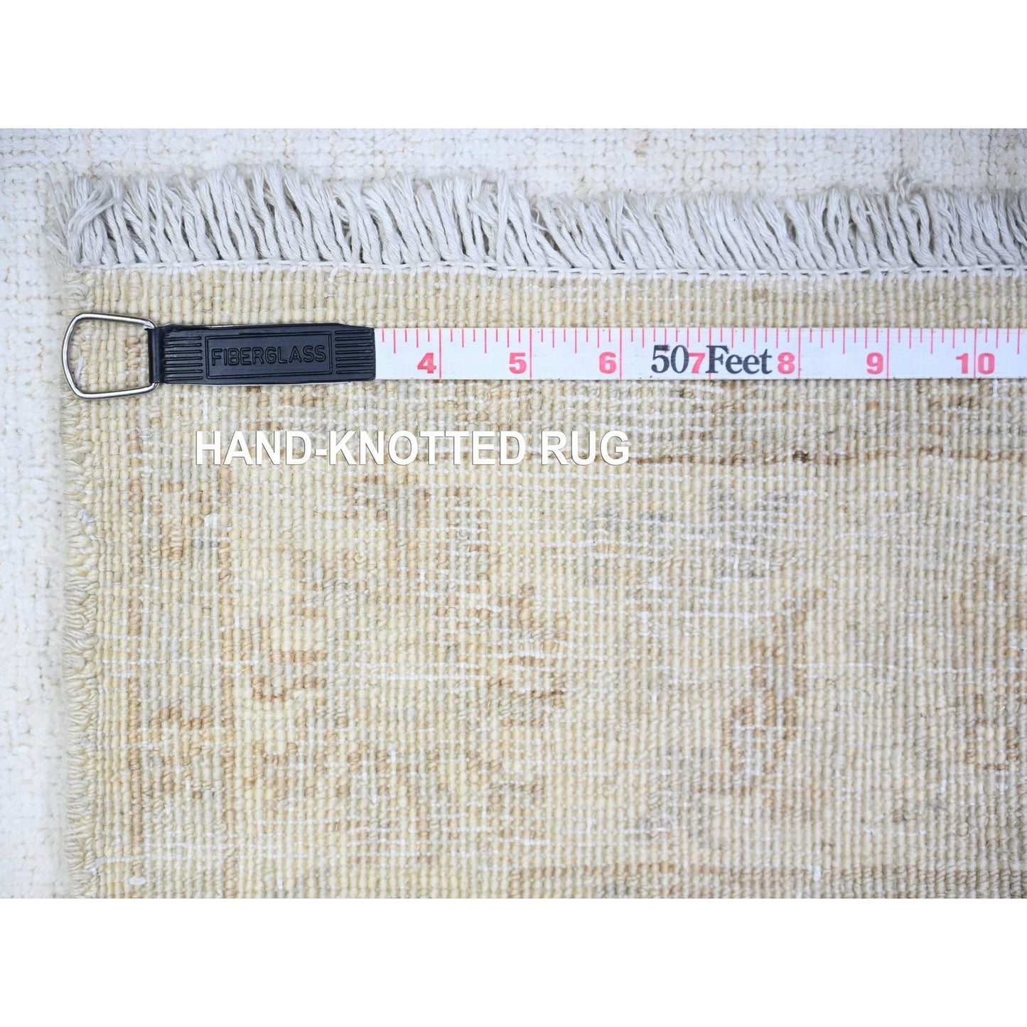 3'X4'9" Aircraft White Peshawar With Faded Colors Wool Hand Knotted Rug