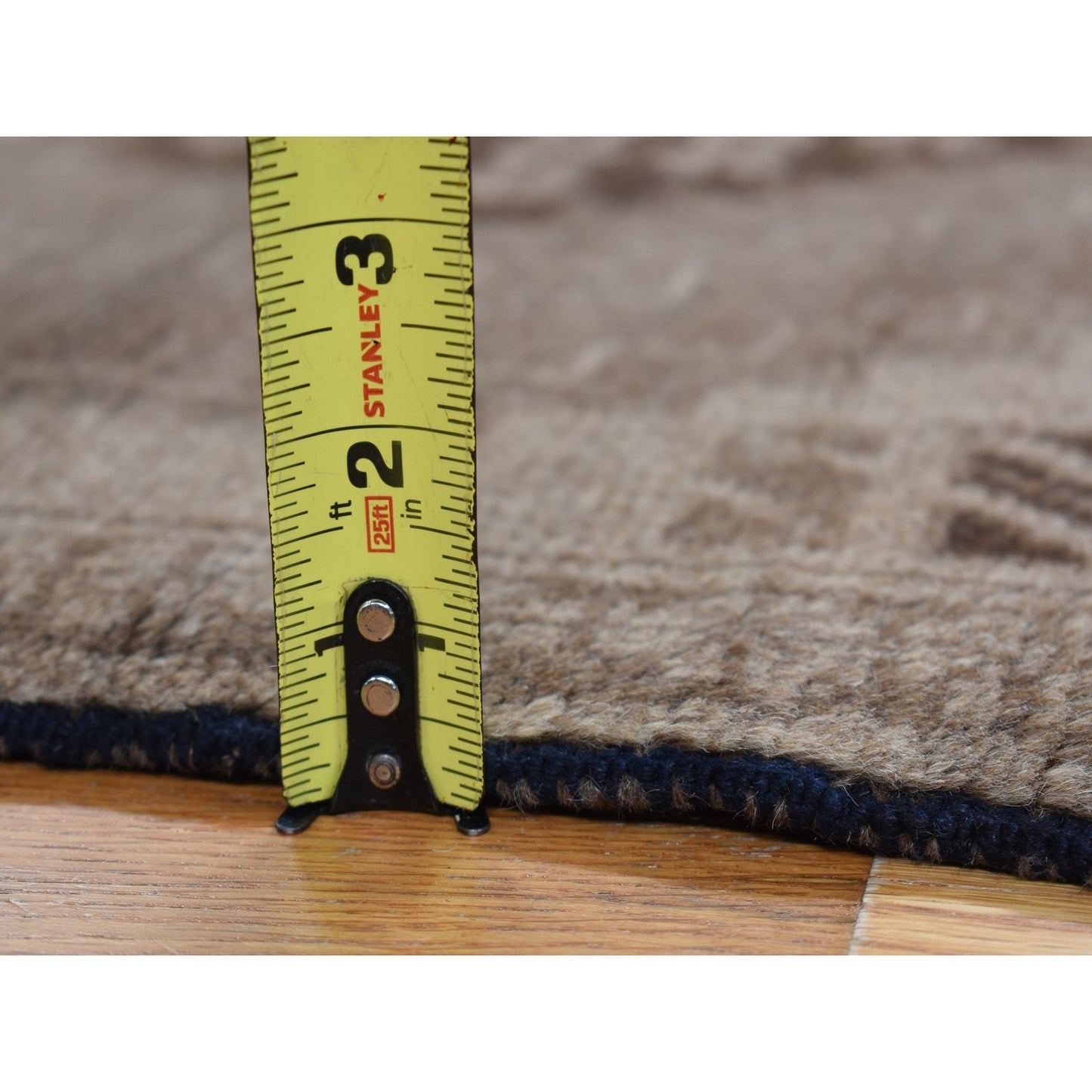 2'9"X12'8" Brown Washed Out Afghan Balooch Wool Hand Knotted Runner Rug