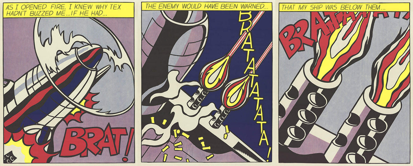 Roy Lichtenstein As I Opened Fire (Triptych) " Poster Pop Art Multi