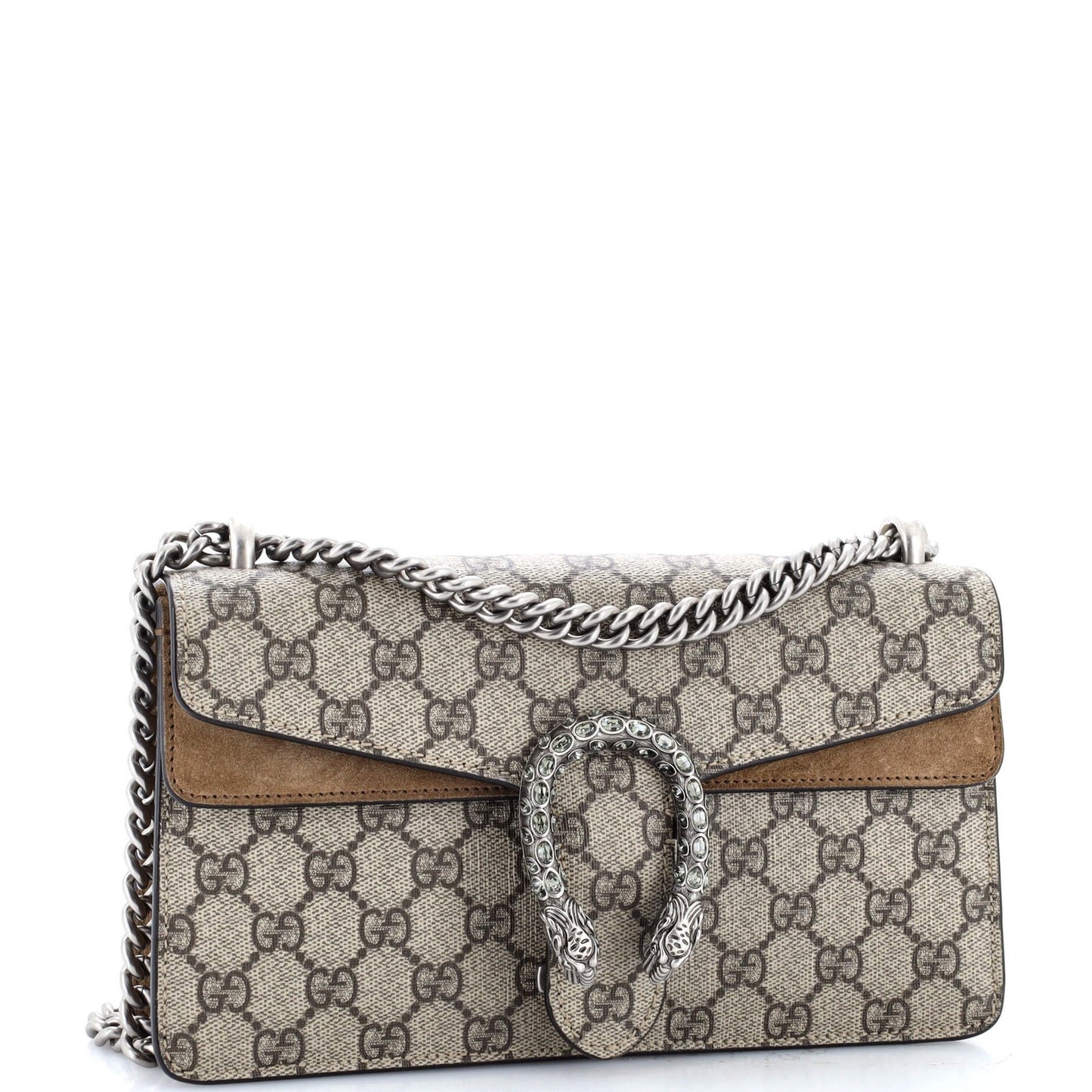 Gucci Dionysus Bag Gg Coated Canvas With Crystal Embellished Metal Small