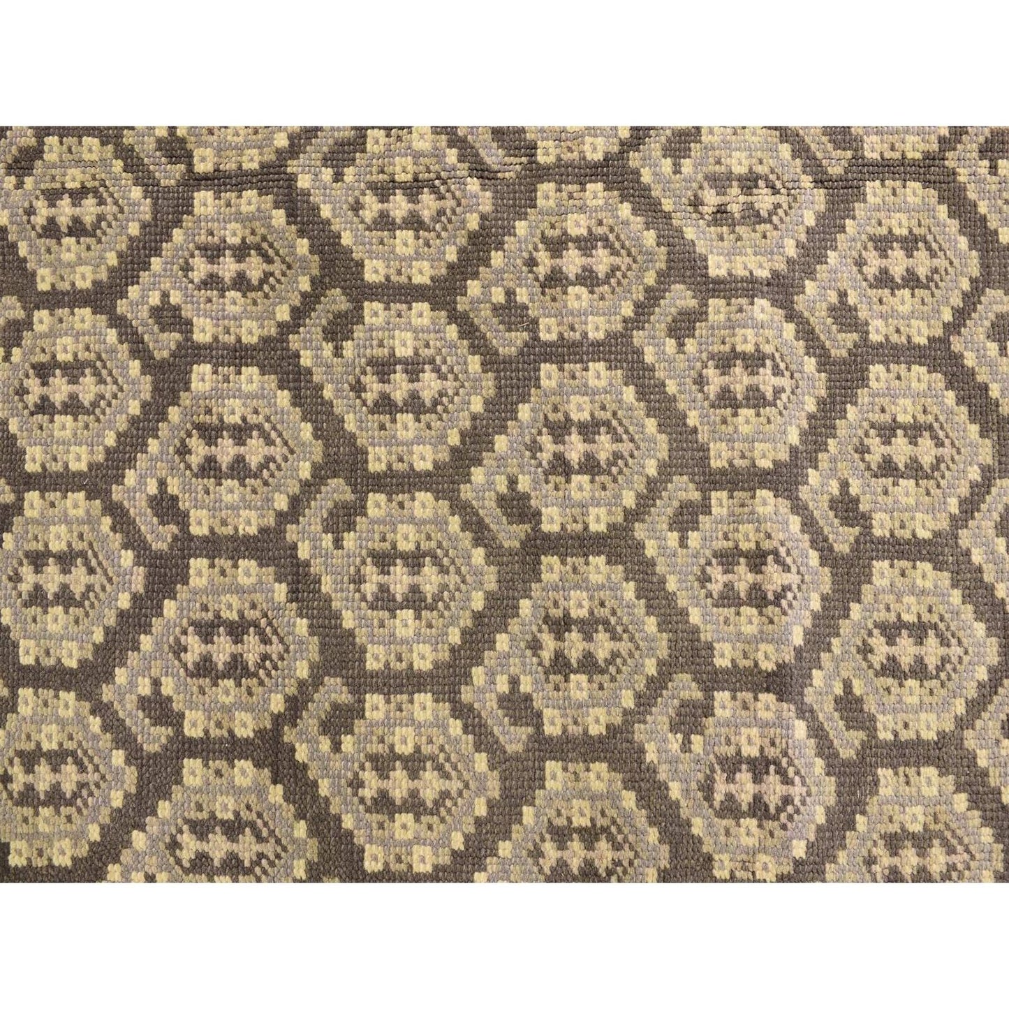 11'8"X15' Carbon Gray Turkish Knot Oushak Wool Hand Knotted Oversized Rug