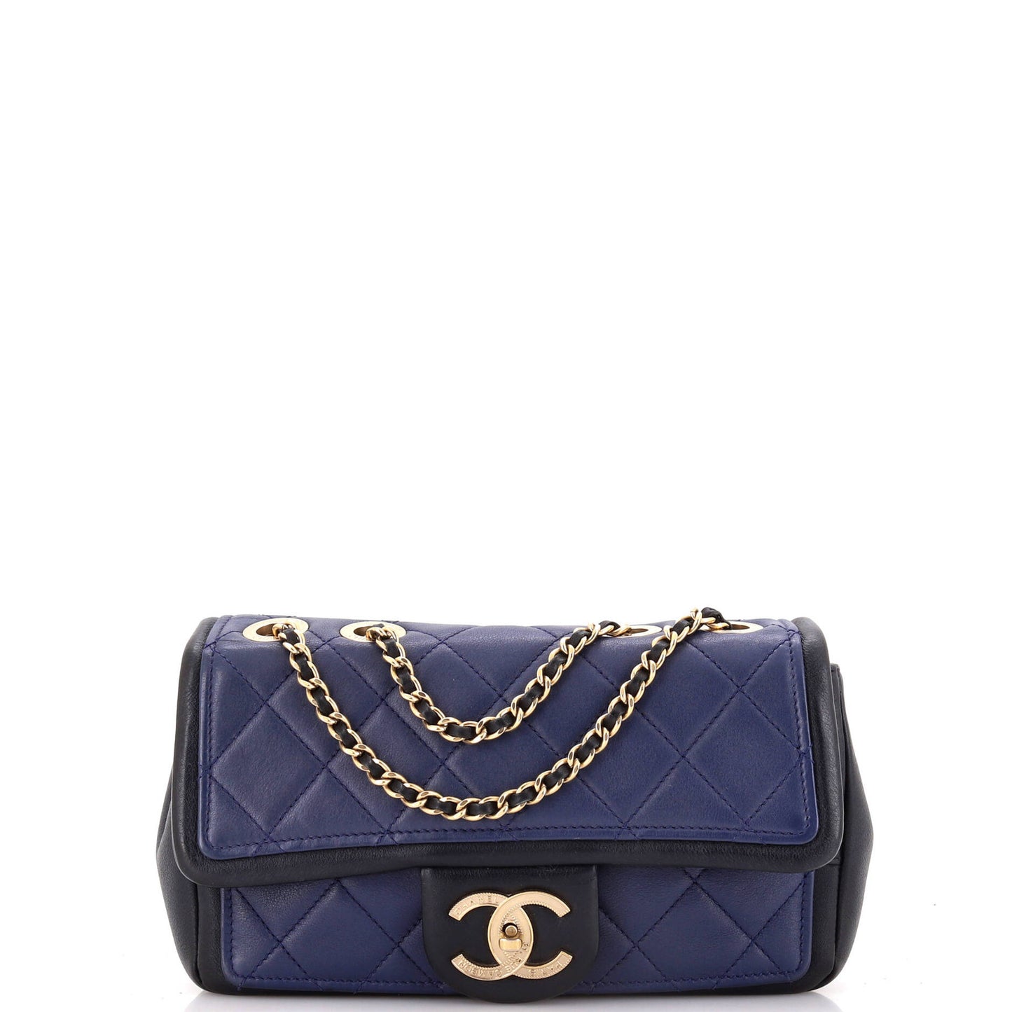 Chanel Graphic Flap Bag Quilted Calfskin Small